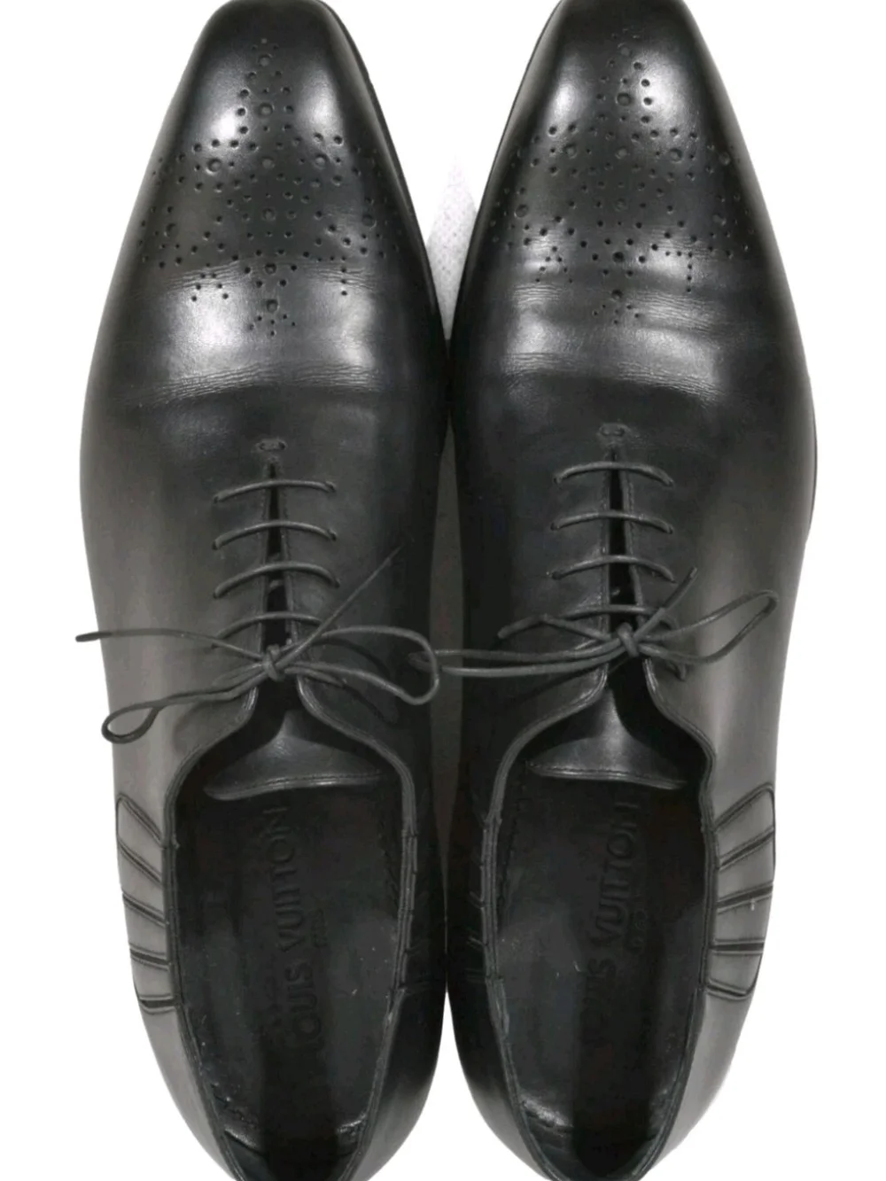 Louis Vuitton Black Leather Cap-Toe Oxford Dress Shoes 11UK/12US
